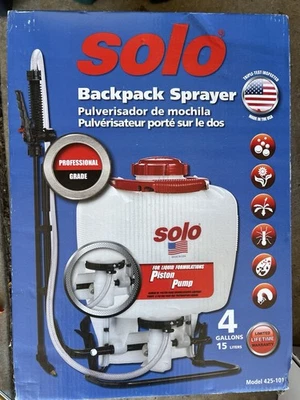 NUEVO Pulverizador de mochila Solo Inc 425-101 - Bomba de líquido de grado profesional de 4 galones Foto 1 de 4