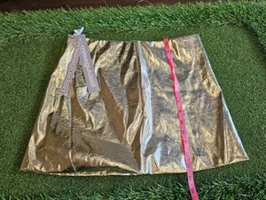 Missguided Minirock Gold Metallic Kunstleder Lo-Rise Gr: M - Bild 1 von 5