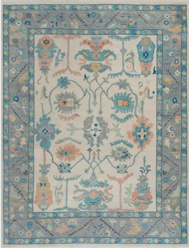 Muted Luxury Woolen Oushak Rugs 5x8 6x9 8x10 8x11 9x12 10x14 12x15 Handmade Rugs - Image 1 of 4
