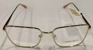 JIMMY CHOO JC2003 Women's Squared Eyeglass Frames Pale Gold 55-17-140, No Box - Picture 1 of 16