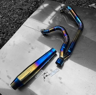 Blue Gold Exhaust 2-In-1 Stainless Steel Fits 2014-2022 Harley Davidson Iron 883 - Image 1 of 4