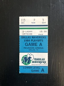 Dallas Mavericks Seattle Supersonics 1984 Playoff Ticket 1st Ever Playoff Win! - Picture 1 of 2
