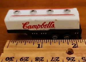 Miniature Campbell's Soup Micro Semi Trailer Bed 2" Long Plastic White Red - Picture 1 of 10