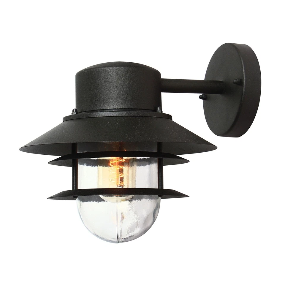 Wandleuchte Schwarz Edelstahl IP44 Maritim SOLAS Außen Lampe Laterne Haus Hof - Bild 1 von 1