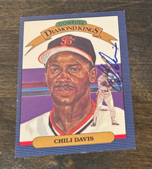 Donruss Baseball #6 1986 Chili Davis Diamond Kings firmado automático SF Giants Legend Foto 1 de 1