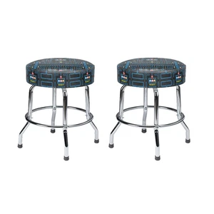 19" Pac Man Arcade Game Cocktail Table Swivel Bar Stools - Set of Two Pacman - Picture 1 of 2