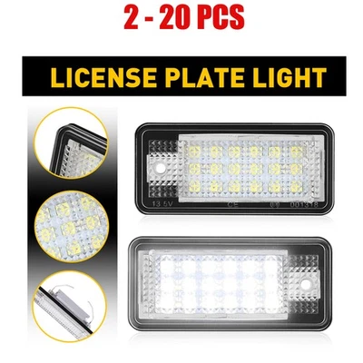 2-20X LED License Number Plate Light For Audi A3 A4 A6 A8 Q7 B6 B7 S4 RS4 C6 - Image 1 of 4