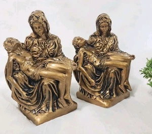 Statua vintage 1999 simboli di vita dipinti a mano Maria che tiene Gesù figure Pietà *LEGGI - Foto 1 di 13
