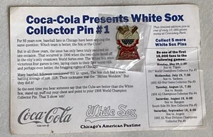 1989 Chicago White Sox Coca-Cola Collector Pin #1 STILL SEALED VINTAGE MLB - Bild 1 von 3