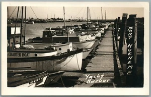 PORT HUENEME CA YACHT HARBOR VINTAGE REAL PHOTO POSTCARD RPPC - Picture 1 of 2