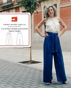 Cannes Wide Legged Trousers Sewing Pattern - Liesl & Co - Sizes 0-20 - Diff 2/4 - Picture 1 of 7