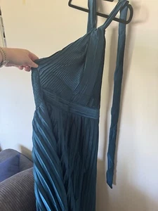 Divine Avenue Deep Teal Size 22 Pleated Halter Neck Dress - Picture 1 of 4
