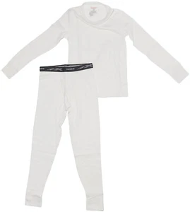 New Small Natural Hanes X-Temp Boys Thermal Rib Knit Set Includes Top & Bottom - Picture 1 of 10