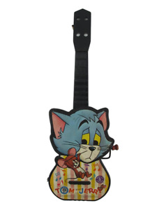 Mattel 1965 Vintage TOM & JERRY Wind Up Guitar Toy Antique Animation AS IS