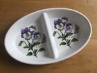 2 x Portmeirion Botanic Garden Fire and Ice Oval Divided Vegetable Serving Di