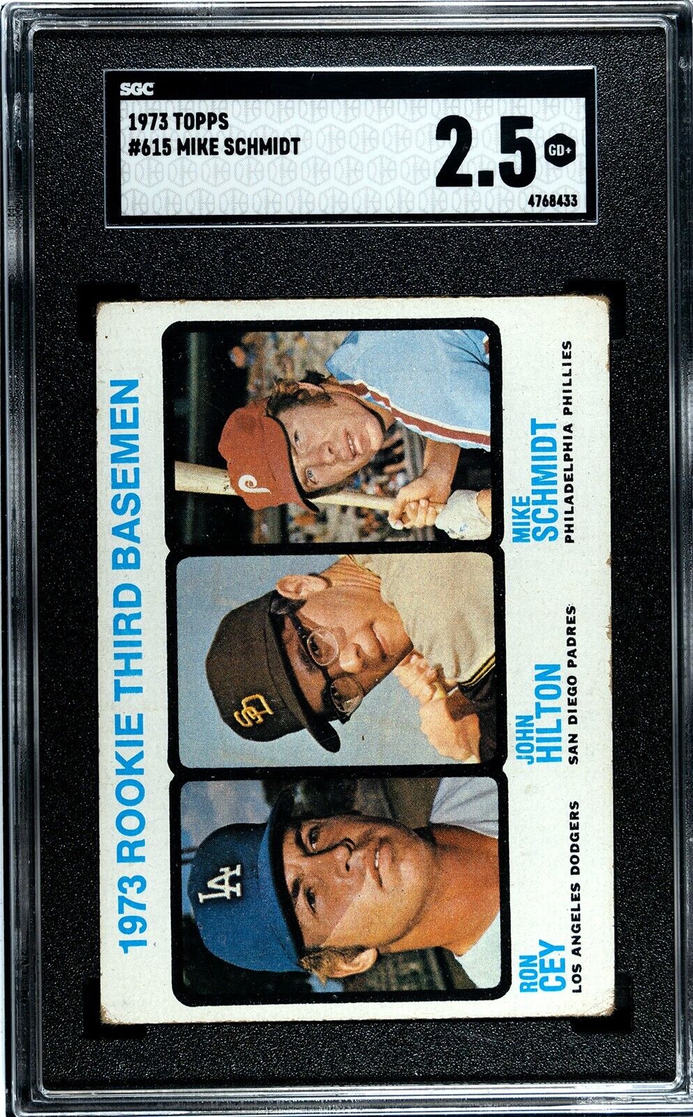 1973 Topps #615 Mike Schmidt Rookie RC Graded SGC 2.5 GD+ Free Shipping!