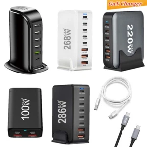 20-440W USB-A USB-C Charging Station Desktop Charger Rapid Tower Power Adapter - Picture 1 of 62