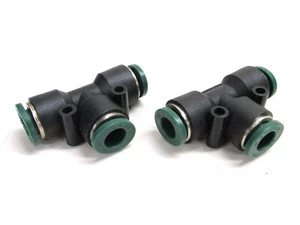 PARKER 3/8" QUICK CONNECT PUSH TEE FITTINGS, 2-Pack - Picture 1 of 2