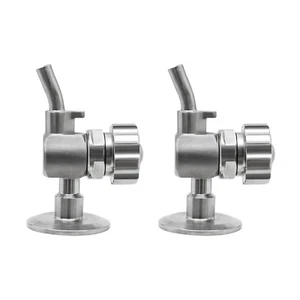 2 Pack Stainless Steel Sampling Valve Beer Sample Valve 1.5 Inch Control Flow - Picture 1 of 10