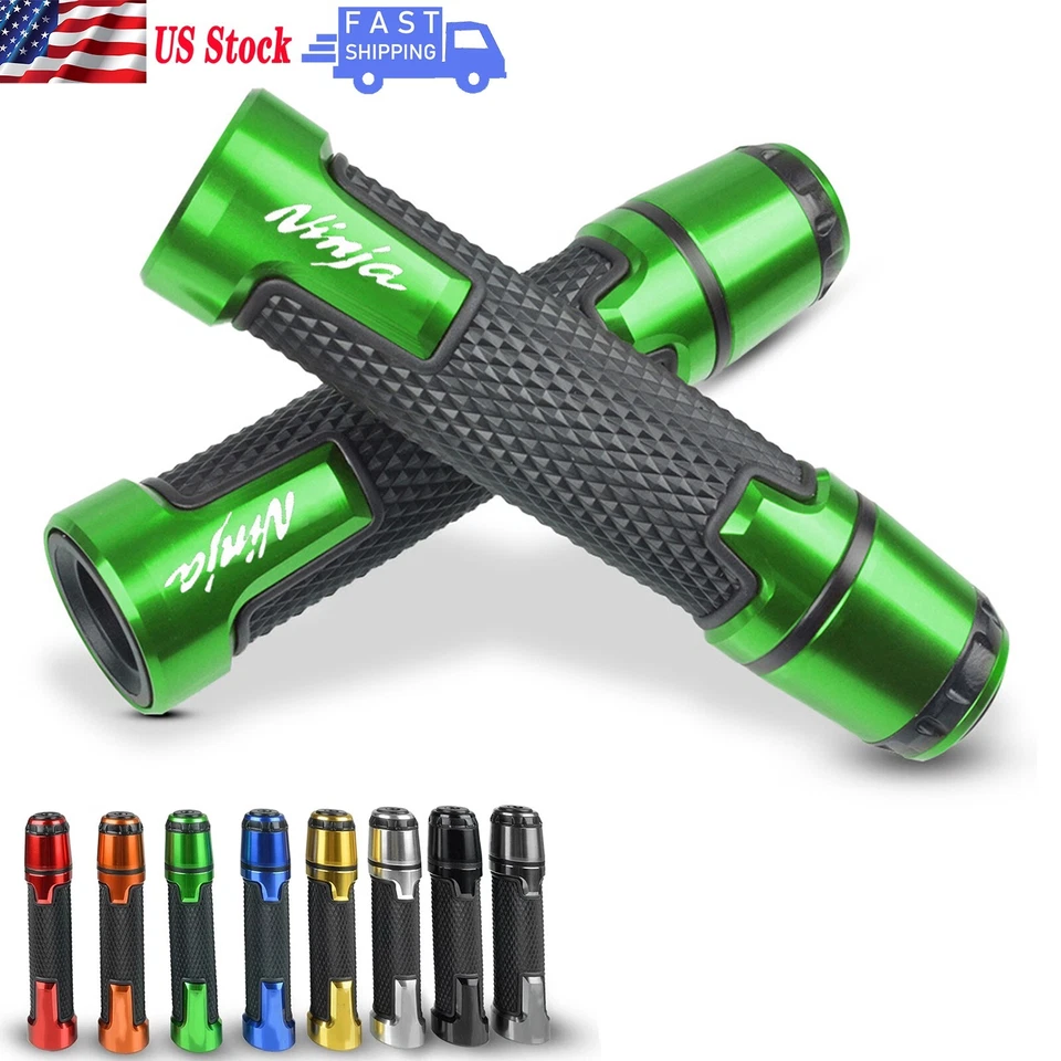 7/8" Motorcycle Handlebar Hand Grips for Kawasaki Ninja400 650 250 ZX6R ZX10R - Image 1 of 4