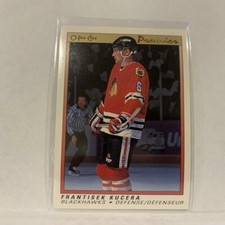 #53 Frantisek Kucera Chicago Blackhawks   1991-92 O-Pee-Chee Hockey Card A2Q