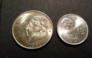 Mexiko 1981/1985 un 1 Peso; Jose Maria Morelos vz/bu Münze - Bild 1 von 2