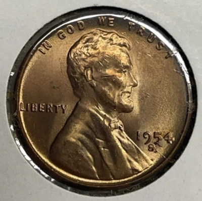Error Lincoln Cent 1954-S RPM#2 S/S  Uncirculated with "tail" on S Mint Mark - Image 1 of 4