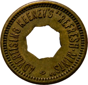 Ficha de 5¢ de Keeney's Refresh Mints de publicidad de Chicago, Illinois (0537) - Imagen 1 de 3