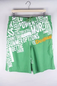 Desigual Men Swimming Shorts Trunks Swimwear Green Lightweight size 2XL - Picture 1 of 7
