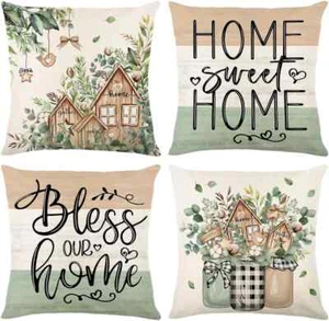 wyooxoo Throw Pillow Covers 18x18 Set 18" x (Pack of 4), Green - Picture 1 of 6