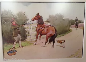 ❤️ENMARCADO CECIL ALDIN Caballo Estampado Original c.1900 Firmado De Colección Antiguo Raro❤️ - Imagen 1 de 9