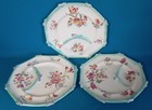 LONGCHAMP LOT DE 3 ASSIETTES BARBOTINE AUX ASPERGES TERRE DE FER