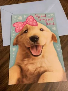 Tarjeta de felicitación distintiva Happy Father's Day My DAD Is My Best Friend perro lindo 5x7 - Imagen 1 de 7