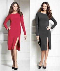 SOUTH Long Sleeve Sexy Split Dress Party Office RRP: £35. 2 Colours. Sizes 14-22 - Picture 1 of 4