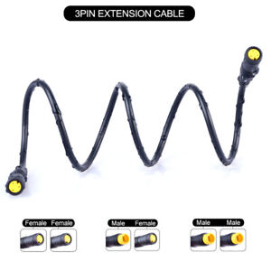 3Pin Extend Extension Cable Male-Female/ Male-Male/ Female-Female Plug for Ebike