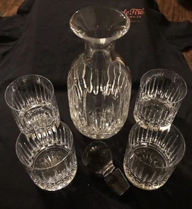 Kristallkaraffe, Stopfen & 4 Cocktailgläser. - Bild 1 von 1