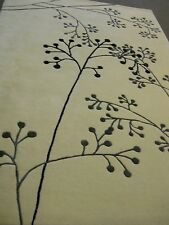 Modern design carpet 6x9 area rug white black hand tufted oriental Asian As Is