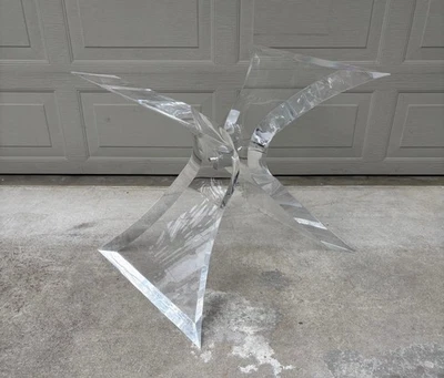 Lion in Frost Leon lucite acrylic mid century modern dining table base bowtie - Image 1 of 4