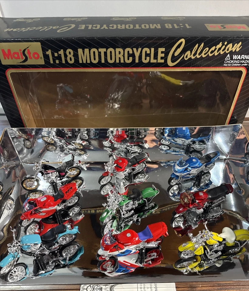 Colección de 9 motocicletas Maisto 1997 1:18 Kawasaki BMW Suzuki Honda #82835 Foto 1 de 4