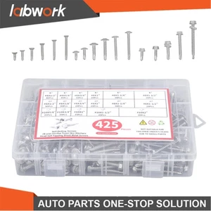 Labwork 425PC 410 Stainless Steel Self-Tapping Screws #8 #10 Self-Drilling Set - Picture 1 of 23