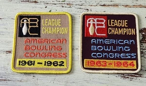 Vintage ABC Bowling League Champion Patches 1961–62 & 1963–64 Unused - Picture 1 of 4