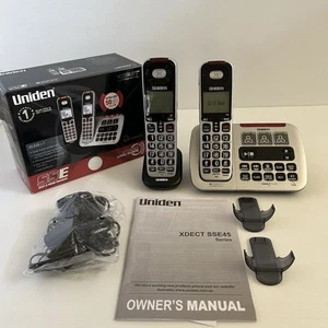 Uniden SS E45 +1 - Sight & Sound Enhanced Dual Cordless Phone Set - XDECT - Zdjęcie 1 z 8