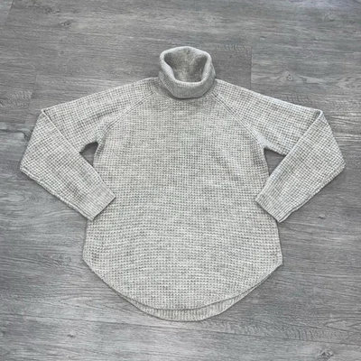 Suéter Kuhl Sienna Mujer M Gris Ceniza Capucha Cuello Manga Larga Tejido Gofre Pullover Foto 1 de 4