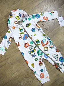 Nike All Over Graphic One Piece Bodysuit Hooded Zipper Boys Infant ~ 18 Months - Picture 1 of 9