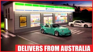 G-FANS 1:64 Family Mart Building Parking Lot Diorama Display USB LEDs g-fans - Picture 1 of 10