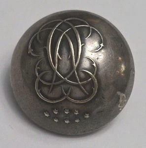 Sterling Silber gewölbter Monogramm Knopf H. Dalhoff "KIOBENHAVN" Copenhagen 10 Gramm. - Bild 1 von 4