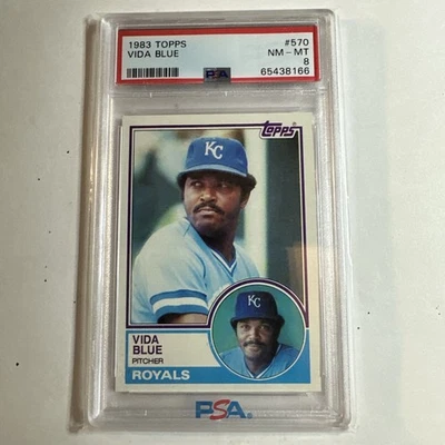 1983 Topps Vida Blue 570 PSA 8 - Image 1 of 2