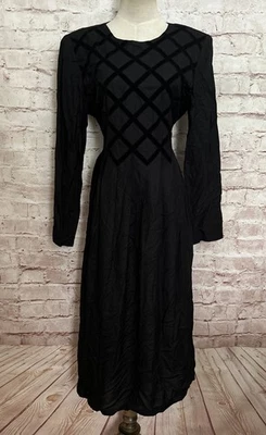 Vintage Sarah Elizabeth Dress 10 Witch Goth Edwardian cottage Lattice Appliqué - Image 1 of 4