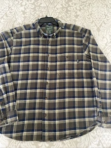 Camisa Woolrich Para Hombres XL Azul Verde Clásica Franela a Cuadros Leñador Exterior - Imagen 1 de 10