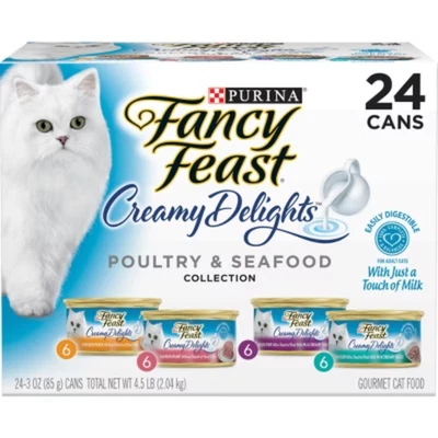 Purina Fancy Feast Creamy Delights Chicken and Seafood Flavor Collection Variety - Image 1 of 4